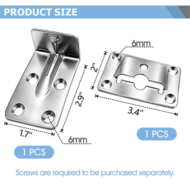 2 Sets Boat Table Mounting Brackets - Marine Grade Folding Shelf Supports for Yacht, Caravan, RV Hardware Accessories, Stainless Steel