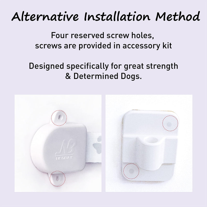 Adjustable Door Strap and Latch, Damage-Free Cat Door Latch to Keep Dog Out of Litter Box, Economical Alternative of Pet Gates, Basic with Stopper 1 Pack