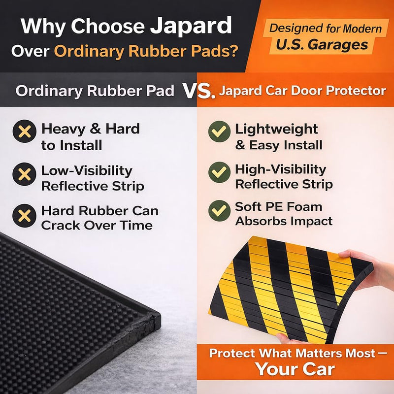 Japard Garage Wall Protector for Car Doors, 4 Pack Column Pole Protect Padding, Protect Your Car, Garage Corner Edge and Bumpers Black & Yellow - Column