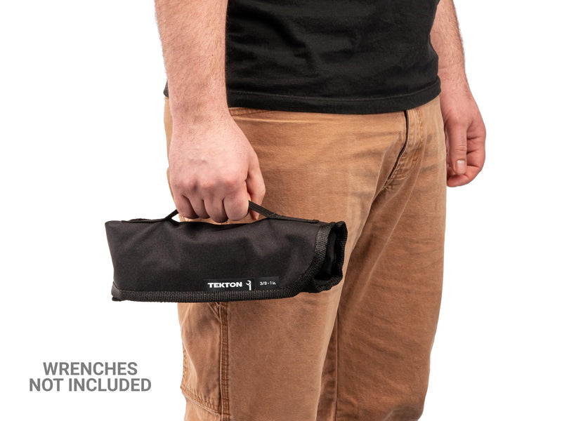 TEKTON 11-Tool Angle Head Wrench Pouch (Black, 3/8-1 in.) | OTP21105 11-Tool (inch)