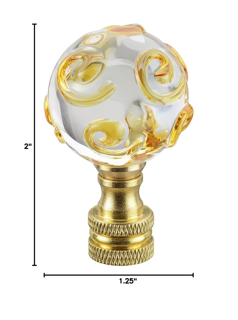 Aspen Creative 24034-11 Finial Lighting & Lamp Accessory, 1 Pack, Yellow Spiral