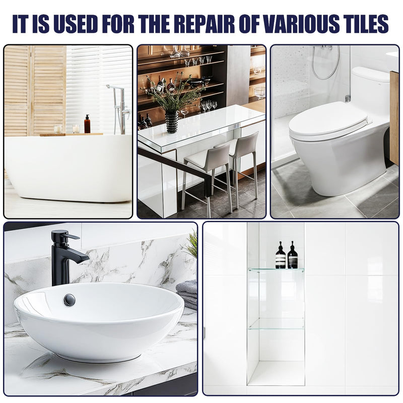 Waterbased Tile Paint and Tile Refinishing Kit 16.0 Fl Oz (white)，Bathtub Bathroom wall, Easy of Usecountertop sink Paint Resurfacing Sink Tub waterproof Kitchen Countertop, Low Odor No Toxic 16 Ounce (Pack of 1) White