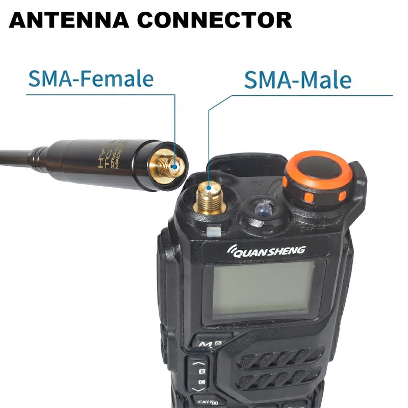 27MHz CB Radio Antenna, SMA-Female Telescopic Handheld 11.1 to 42.5 Inch High Gain 2.0dBi Antenna for QuanSheng TK-11-8 TK11-5 UVK5 UVK5(8) Two Way Radios
