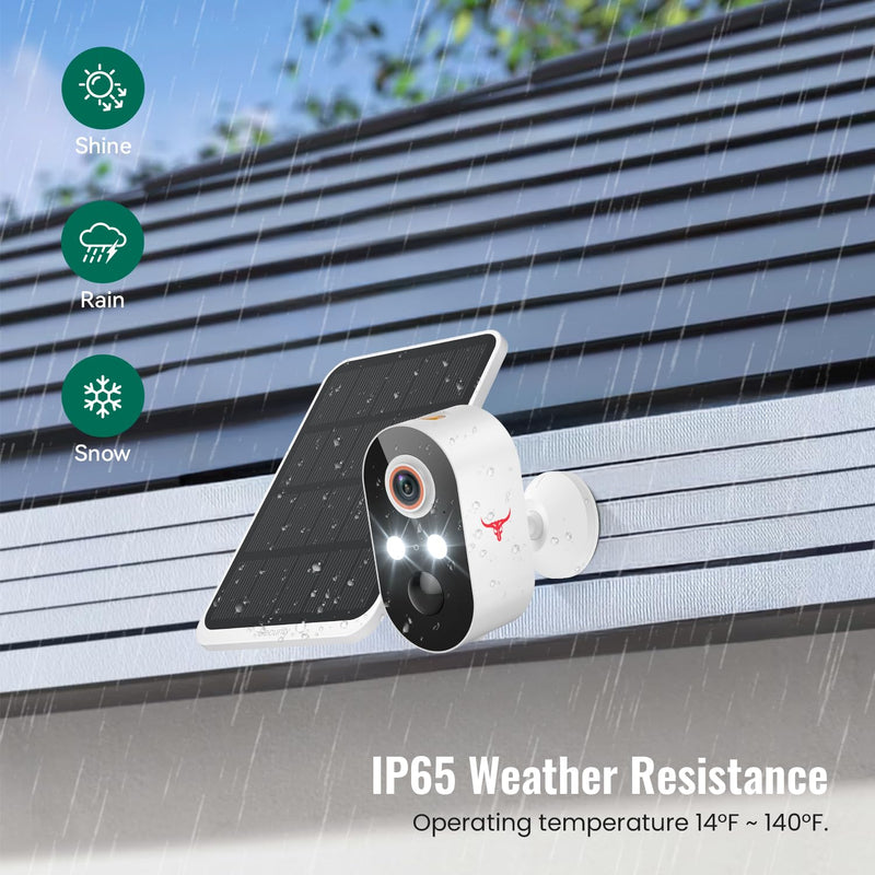 Solar Security Camera Wireless Outdoor, Battery Powered WiFi Camera for Home Surveillance, AI Human Detection, 2-Way Talk, Color Night Vision, Cloud Storage, Weather Resistance (2-Pack) 2-Pack