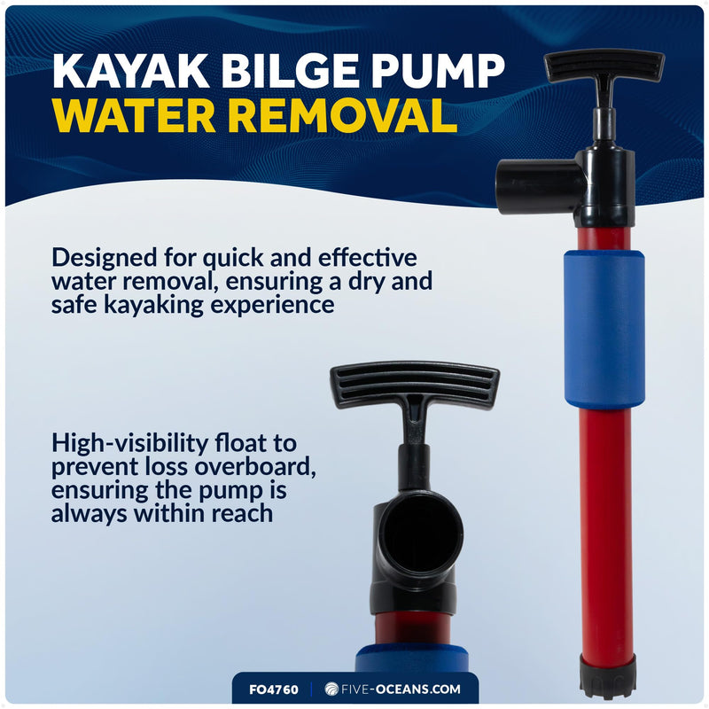 Five Oceans Manual Bilge Pump - 18-Inch Hand Bilge Pumps for Boats, Canoe, Kayak, Small Boat, Dinghies - FO4760