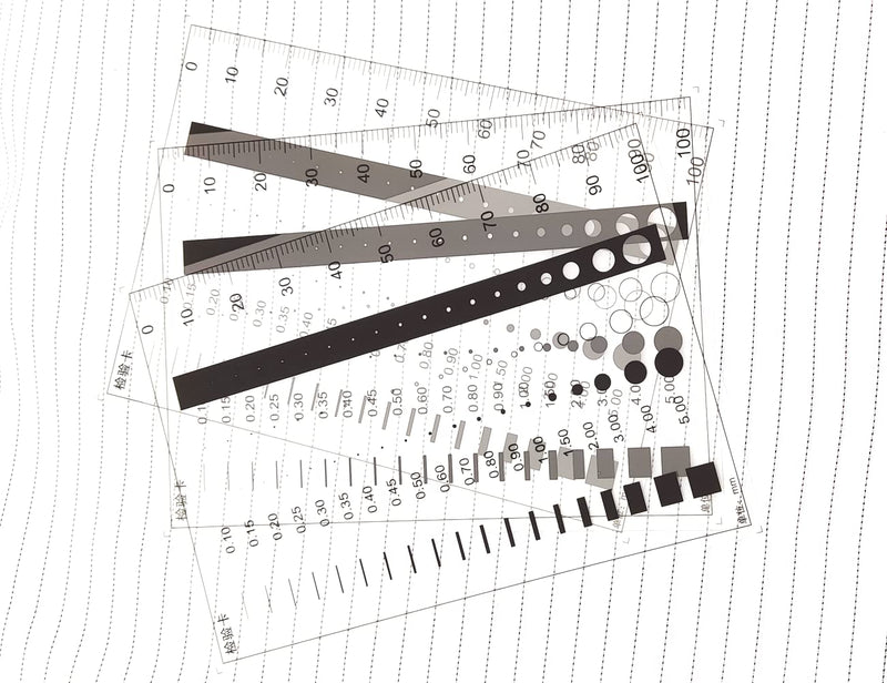 Flaw SEC Size Estimation Chart Dirt Test Gauge for Dot and Line Defects Measuring (5) 5