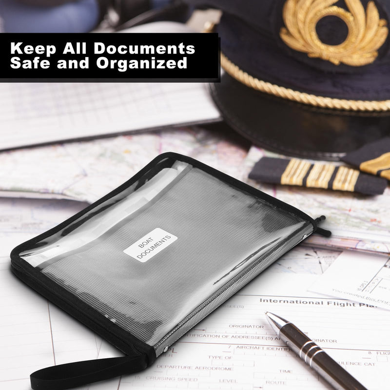 Maitys Boating Gifts for Men Boat Documents Organizer Large Size Waterproof Case for Boat Papers with 12 Expandable Folders Plus Mesh Pocket Fireproof Document Bag for A4 Papers