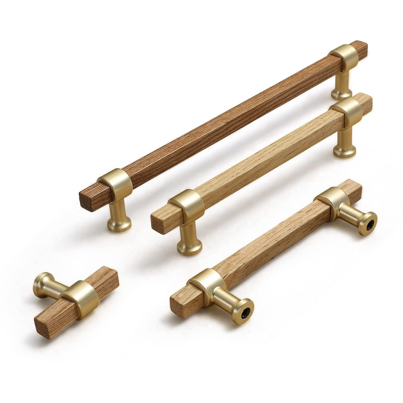 （6 Pack Walnut Wooden Drawer Pulls Beech Wood Drawer Handles Wood Hardware for Cabinets Dressers Wood Cabinet knobs Wooden knobs for cabinets and Drawers 6 Walnut -k