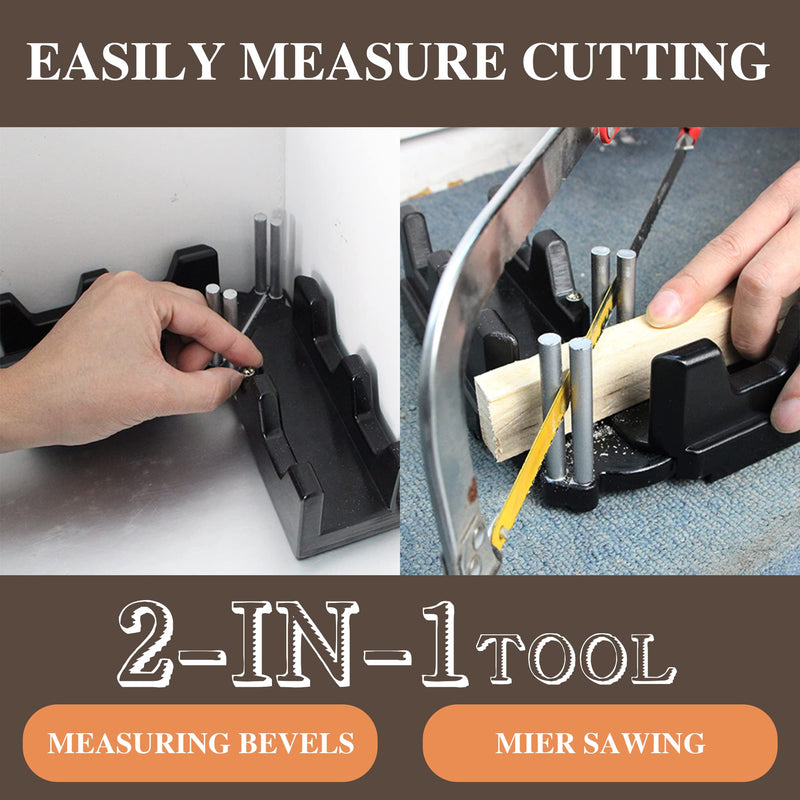 moonoom 2-in-1 Mitre Measuring Cutting Tool, Miter Saw Protractor Tool, Precise Mitre Angles Cutting Tool, Measuring Template Instrument Home Supplies