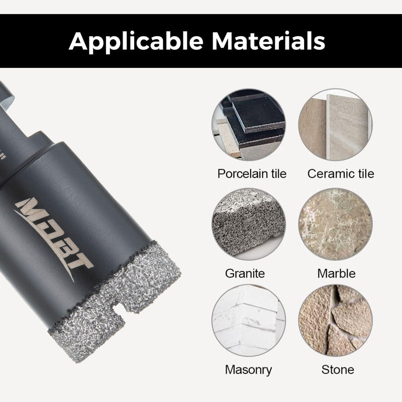 Diamond Core Drill Bits, 2Pcs 1-3/8 Inch Diameter Hole Saws for Porcelain Ceramic Tile Marble Brick Vacuum Brazed,5/8-11 Thread for Angle Grinders Wet Polishers, Tile Hole Saws 35mm 35MM(1-3/8） 2PCS Core Drill Bits