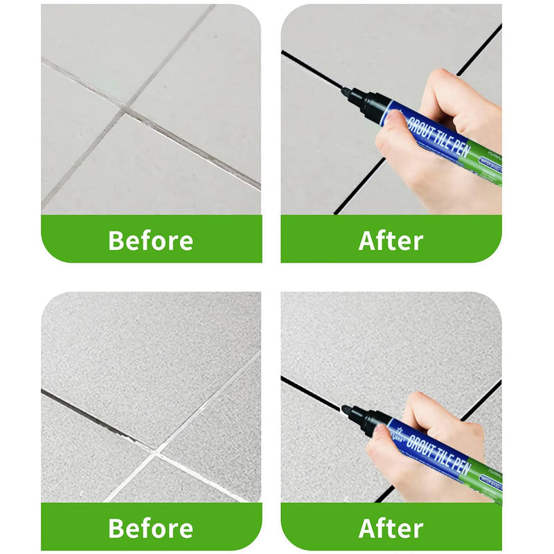 5 PCS Tile Grout Pen Home Repair Pen Tile Paint Markers for Tiles Floor Wall Bathroom Kitchen Repair Tools (Black) Black