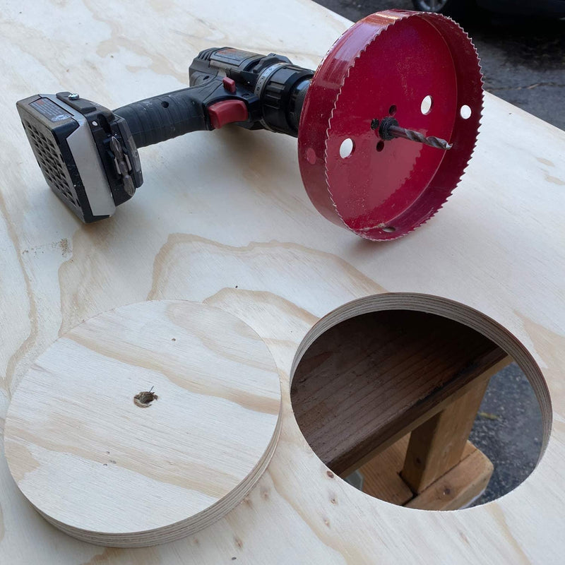 6 1/4 Hole Saw, 159mm HSS Bi-Metal Hole Saw, 6.25 Inch Hole Saw for Recessed Lights, 32mm Cutting Depth Hole Cutter with Arbor Mandrel for Metal, Wood Boards, Drywall and Plastic, Red 6-1/4 Inch