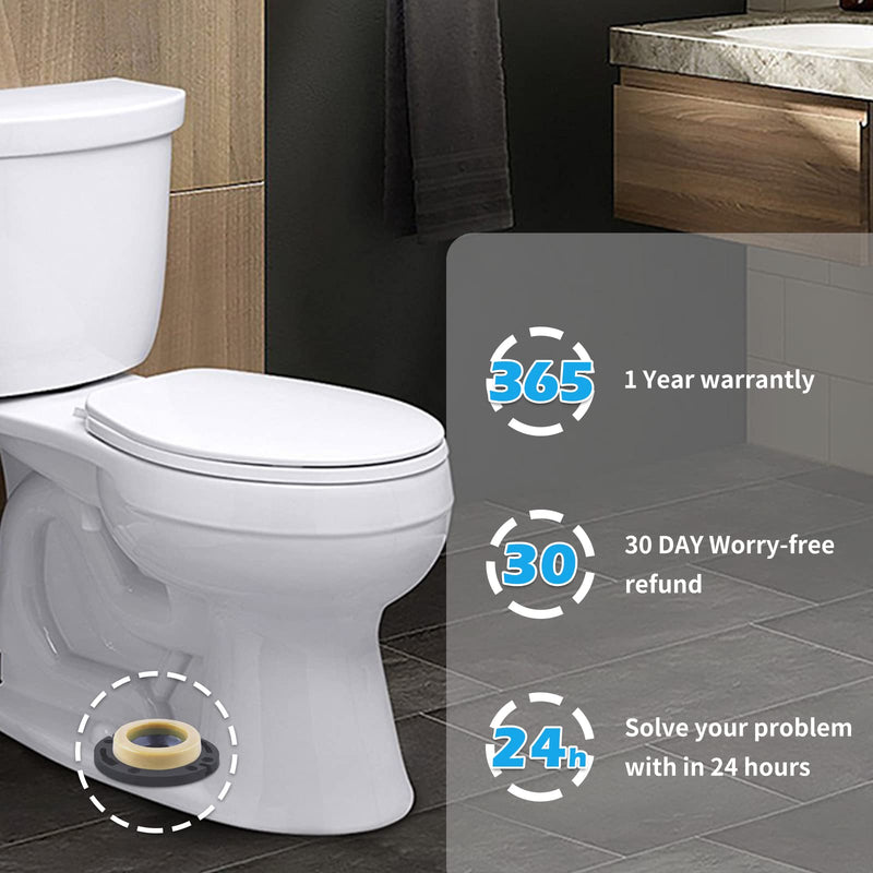 Toilet Flange with Wax Ring for Toilets Replacement Kit Includes Bolts PVC Toilet Flange Repair Kit for 3" or 4" Pipes, Fit Toilet Install & Repair with Standard Wax Ring