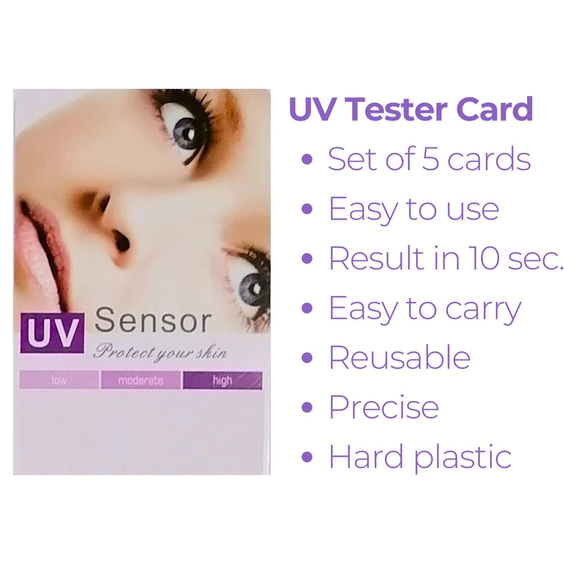 UV Tester, UV Tester Card, UV Detector, Reusable UV Identifying Card, UV Sensor Card, UV Ray Test Cards for Sun, UV Intensity Test Card (Set of 5)