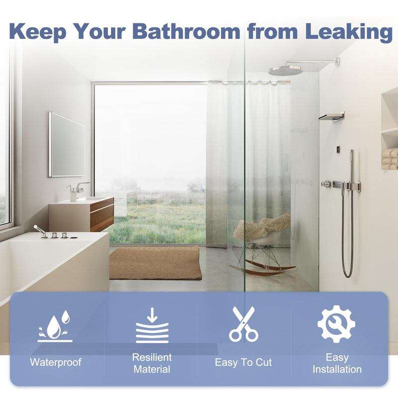 4-Pack Frameless Shower Door Side Seal for 3/8 Inch Thick Glass Doors – Stop Shower Leaks and Create a Water Barrier (3/8” x 39”) Side Seal -3/8''