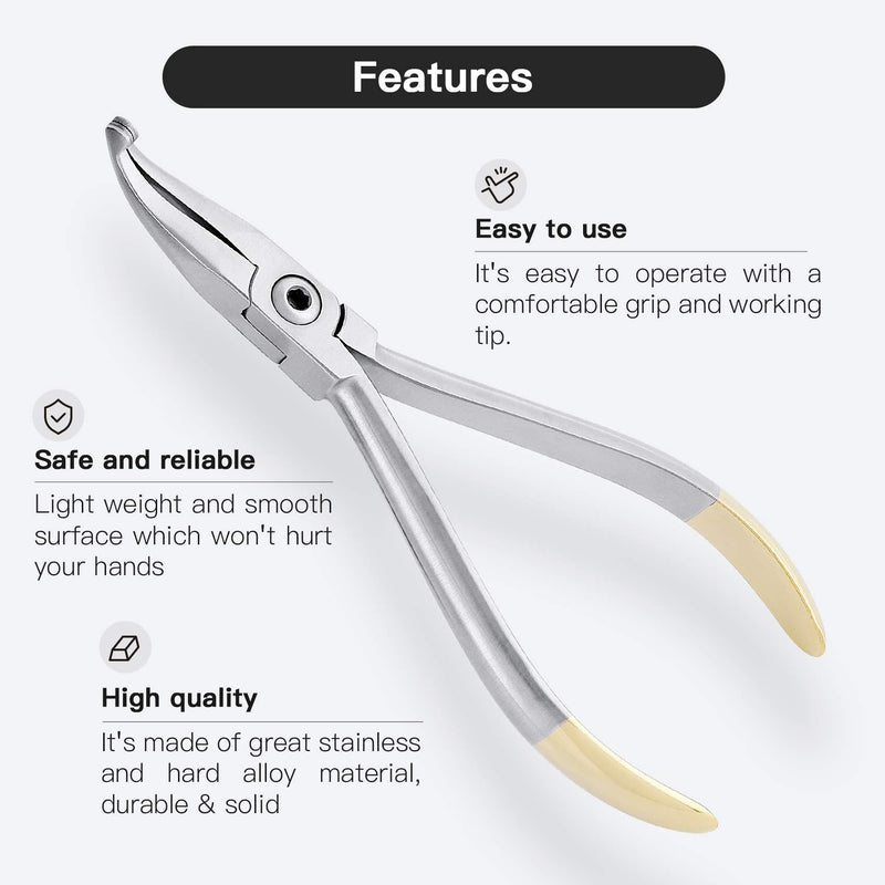 Annhua Dental Curved How's Plier Orthodontic Curved Plier, Orthodontic Position Angled Appliance Plier Wire Bending Instrument for Dentist