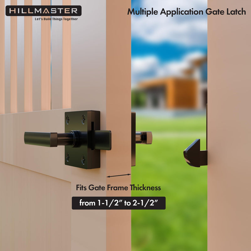 Double Sided Gate Latch for Wooden Fence,Heavy Duty Swinging Door Latch Two Sided Gate Door Latch for Outdoor Fence,Self Locking Gate Latch Gate Hardware for Wood Gates,Pool,Backyard,Garden