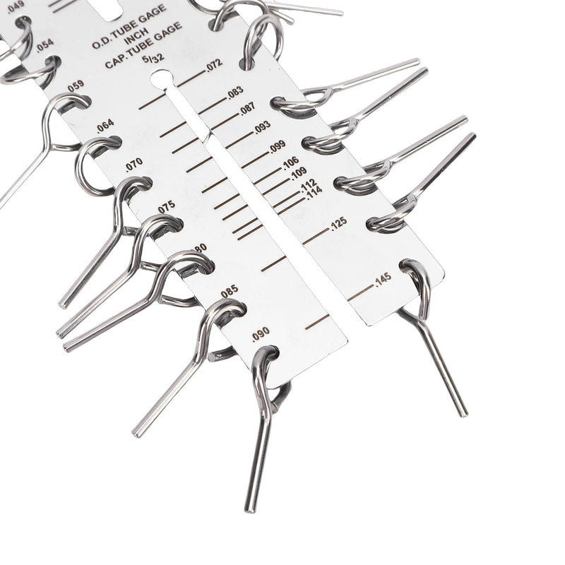 Stainless Steel Capillary Tube Gage Dual Claw Design Bilingual Scale for Refrigeration Systems, Enhancing Measurement Efficiency, with Inside and Outside Thickness Measure, for