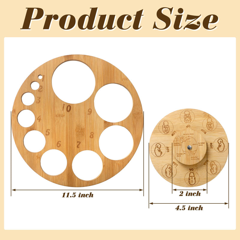 Cervical Dilation Board for Midwife Doula Birth and Midwife Fetal Position Tool Cervical Dilation Chart and Carved Wooden Fetal Position Wheel for Student Midwife Doctor Gift