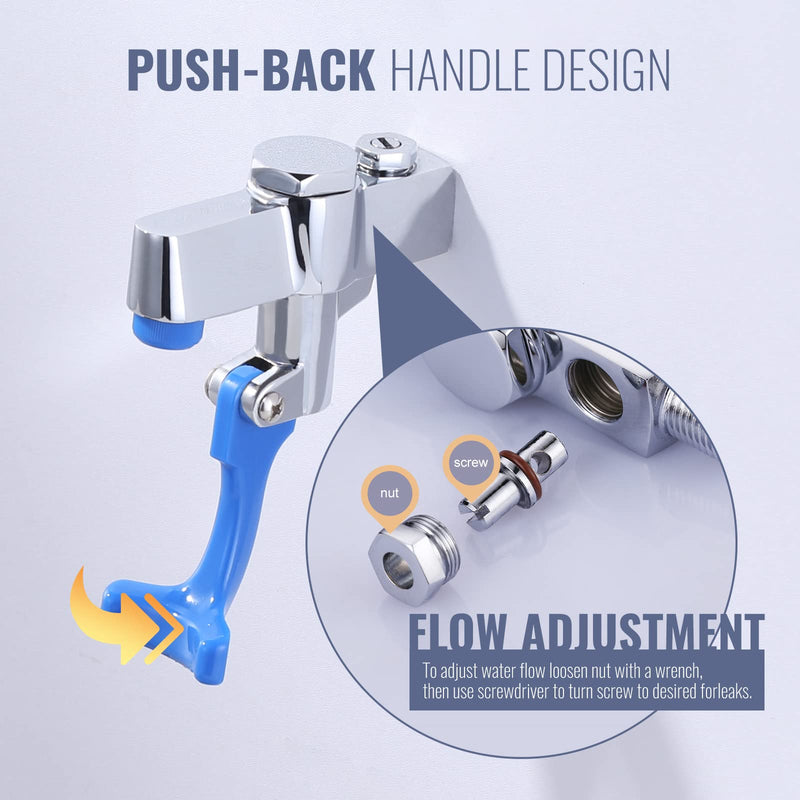 Glass Filler Faucet Wall Mount: iVIGA Push-Back Water Bottle Filling Station - Brass Glass Filling Station Water Filler Faucet for Bar Cafe Hotel Kitchen - Male Inlet No Flange