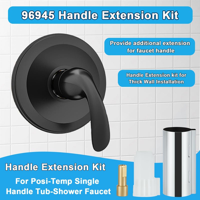 96945 Handle Extension Kit Replacement, Shower Valve Extension Kit Compatible with Moen Posi-Temp for Single Handle Tub and Shower Faucet, Chrome