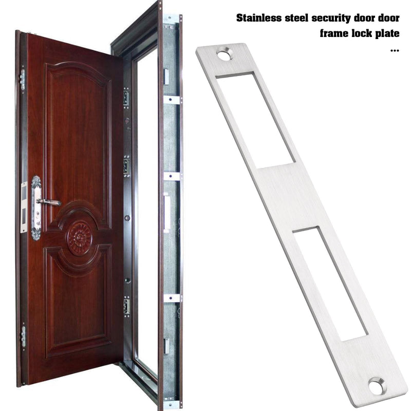 1Pc Door Flat Strike Plate Stainless Steel Plate 172mm x 23.7mm for Door Handle Deadbolt Security Striker Plates Exterior Interior Door Electric Door Opener Silver(Fully Enclosed) Fully Enclosed, 172mm x 23.7mm