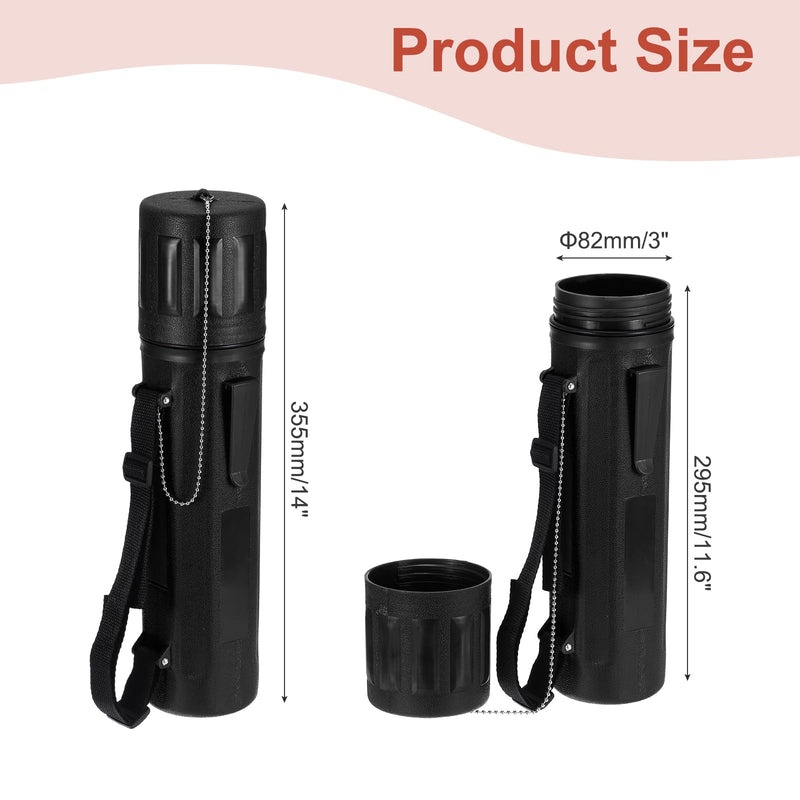 MECCANIXITY Welding Rod Storage Tube, 14 Inch Tungsten Electrode Holder Container Airproof Waterproof 4.5kg Capacity with Strap, Black