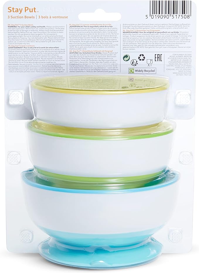 munchkin Munchkin FDMU49003P Sticky Suction Bowl, Set of 3 - NewNest Australia