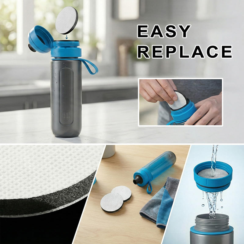 Replacement Micro Discs Water Filter Cartridge Compatible with BRITA Fill & Go Bottles & Fill & Serve Dispensers, Reduces Chlorine & Improves Taste, 6 Pack