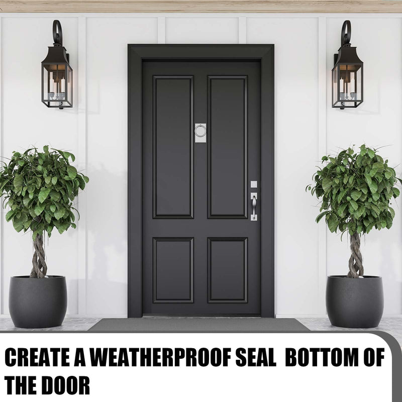 Replacement Door Bottom with Vinyl Fins 36" Long 1 3/4" Wide Threshold Seal Bottom of Door Weatherstrip Kerf Weather Stripping for 7/8" Between Barbs(Black,2 Pcs) 2 Black