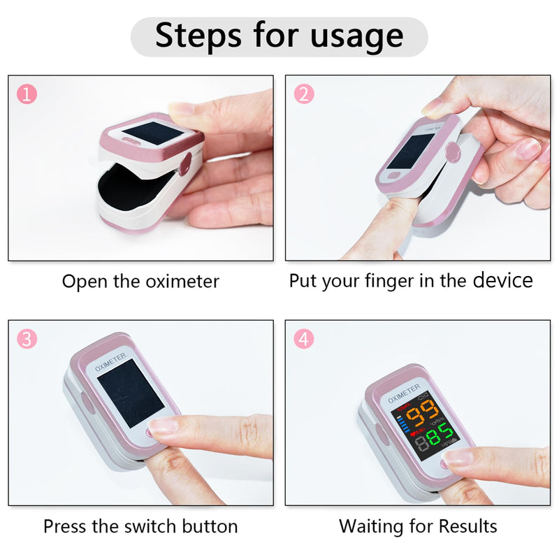 Pulse Oximeter Fingertip o2 sat monitor finger for oxygen pulse ox with respiration reading [Sports & Aviation Use Only]