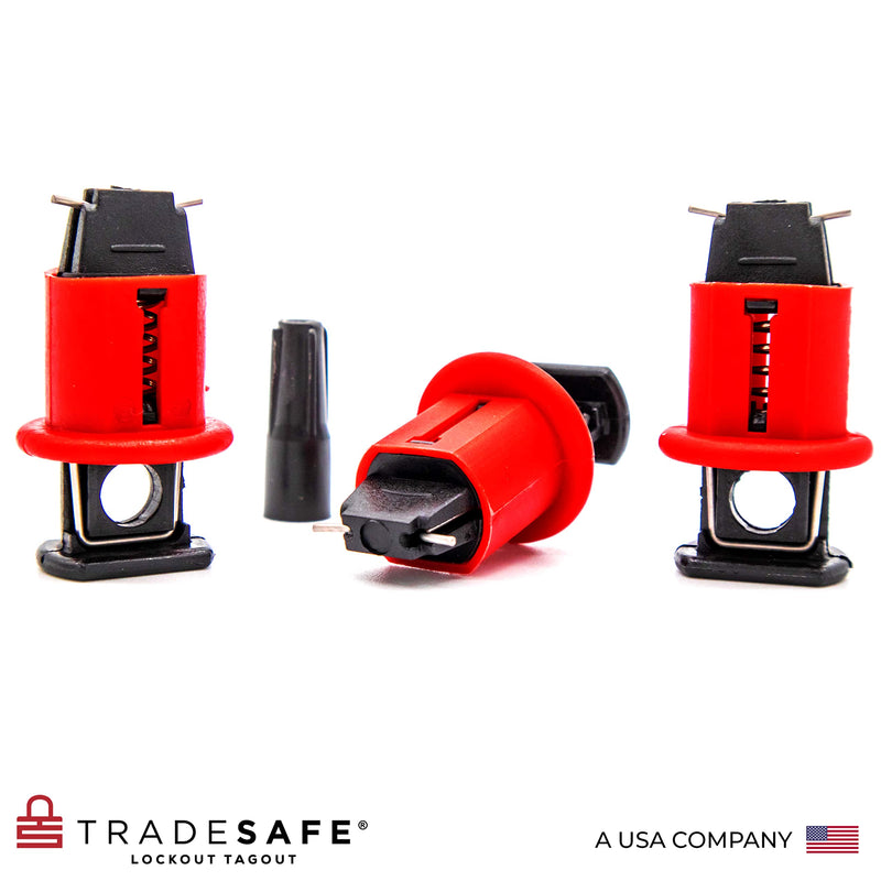 TRADESAFE Circuit Breaker Lockout Device - 3 Pack Pin Out Standard Miniature Breaker Lock, Industrial Grade Breaker Switch Lock, Loto Device for Electrical Lockout, OSHA Compliant