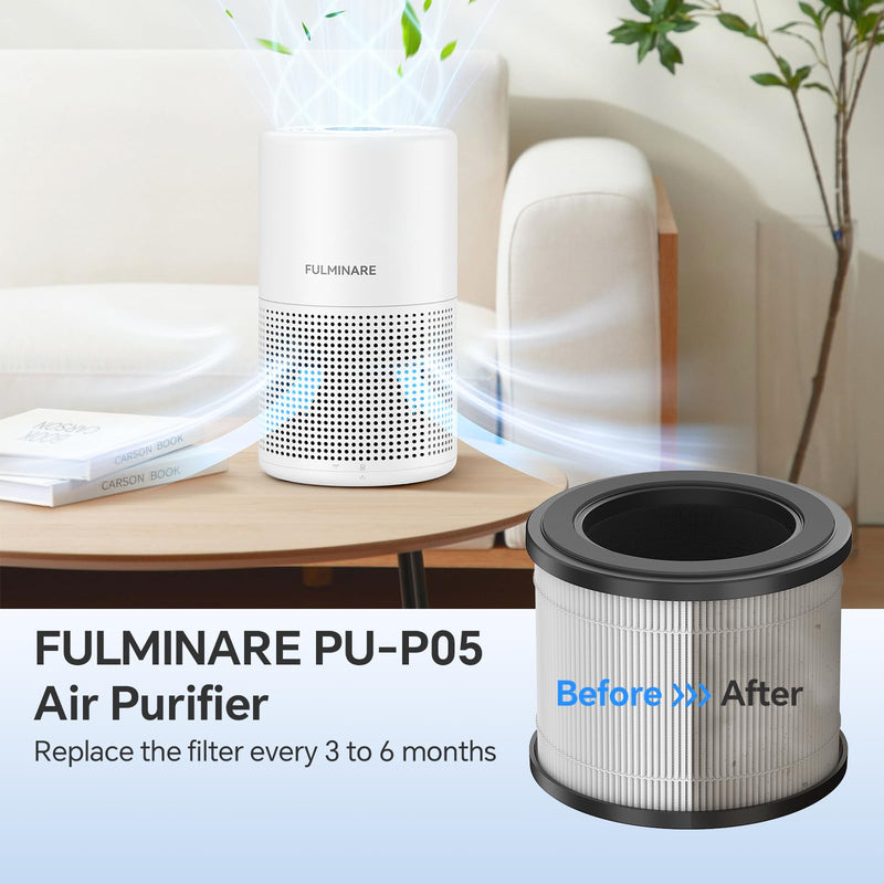 FULMINARE 2Pack PU-P05 Air Purifier Replacement Filter, Genuine Air Filters 2 Pack