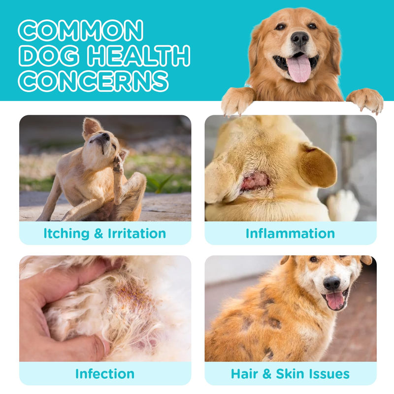 2pack Natural Yeast Infection Treatment for Dogs,Dog Ear Infection Treatment,Itchy Ear,Skin&Allergy Symptoms Relief-Reduces Inflammation&Relieves Irritation,Dog Supplement Drops with Probiotics