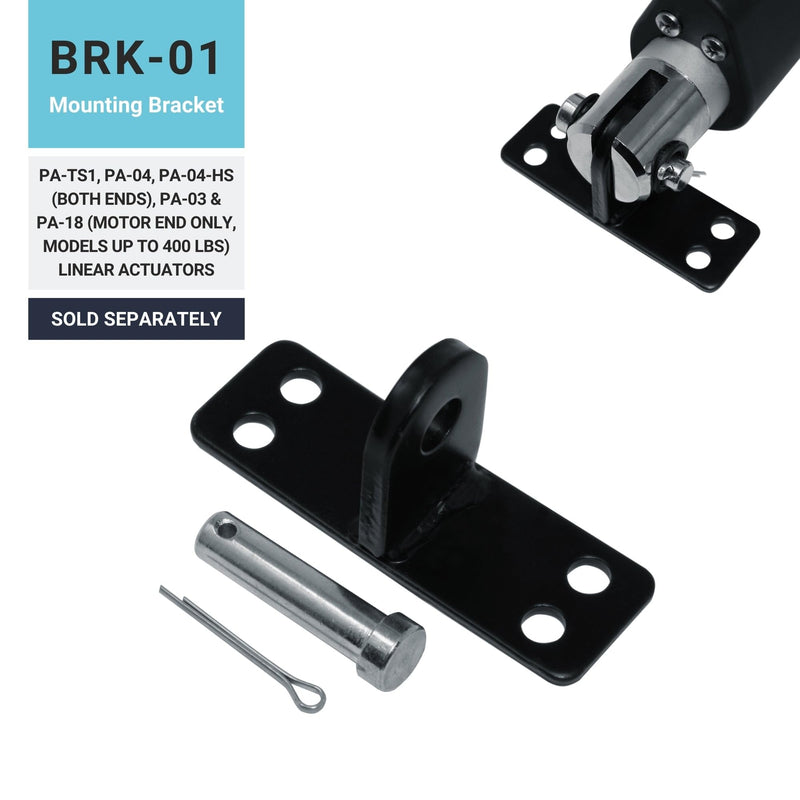 Progressive Automations T-Shape BRK-01 Mounting Bracket for Linear Actuators, Made of Steel, Compatible with Linear Actuator Model PA-04, PA-04-HS, PA-03, PA-18, PA-TS1