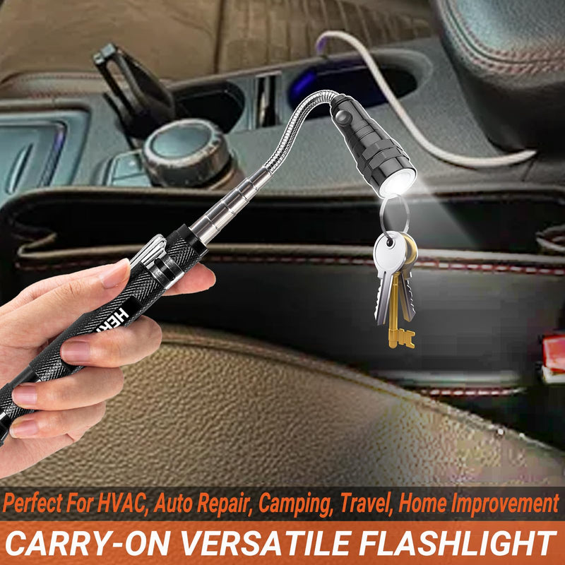 Magnetic Pickup Tool with 3 LED Lights-Birthday Gifts for Men Telescoping Magnetic Flashlight-Mens Valentines Day Gifts for Him Dad Husband Boyfriend Gifts for Men Who Have Everything