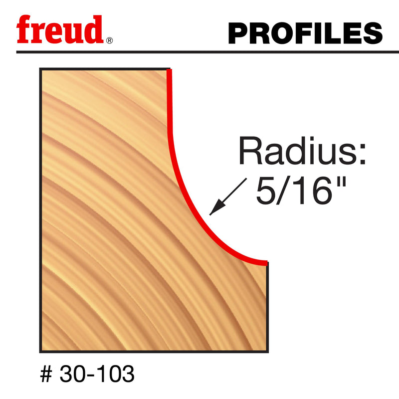 Freud 30-103: 5/16" Radius Cove Bit with 1/4" Shank