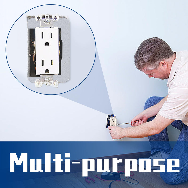 DECOHS 20 Pcs Wall Plate Spacer- Metal Flush Fit Device Leveling Plates- Receptacle Spacers Shims Leveler for Fixing Walls Electrical Outlet Electrical Boxes Silver-20pcs