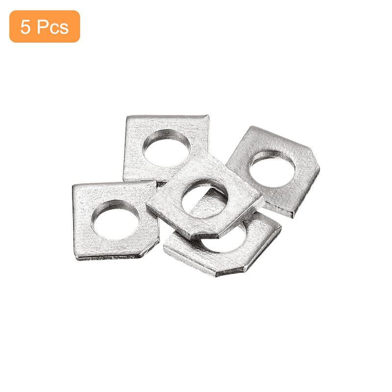 uxcell 5pcs Beveled Square Washers M8x18x3.8 Stainless Steel Missing Angle Flat Gasket for Channel Steel Wedge Shaped Washers for Shim Leveling 5