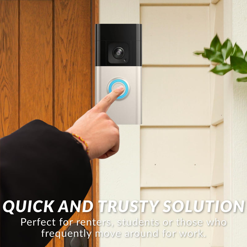 12PCS Double Sided Tape for Ring Video Doorbell (2nd Gen) Mounting Tape - Pre-Cut Double-Sided Tape | No Drilling, No Screws | Ultra-Strong Adhesive for Wood, Brick, Metal & Painted Walls