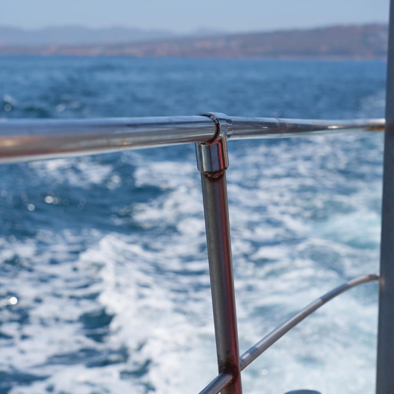 316 Stainless Steel Boat Marine Handrail for 25.5mm (1 inch) Tube 90 Degree T/Tee Fitting Rail Connector Split (Silver 2 Pieces)