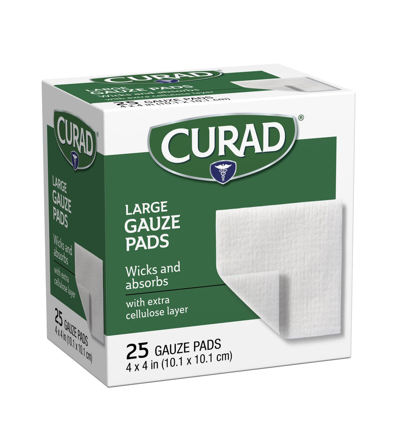 Curad Pro-Gauze Sterile Pads, 4" x, 4", 25 Count (Packaging May Vary)