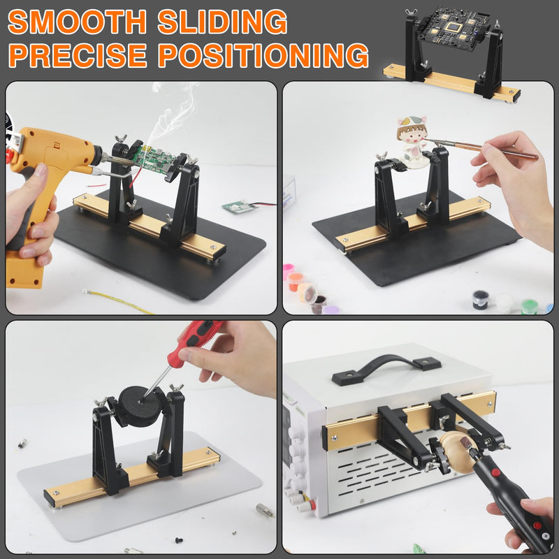 Circuit Board Holder Helping Hands for Soldering and Repair, Adjustable 360° Rotation, Strong Magnetic, Potable, Space-Saving and Aluminum Base, Durable for Electronics PCB MAGNITIC HOLDER