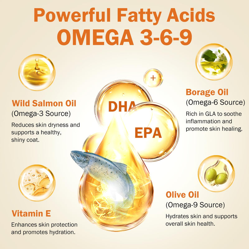 Allergy & Itch for Dogs - Omega 3 Fish Oil Skin and Coat Chews Tablet - Dog Itching & Ears Relief - Reduced Seasonal Allergies Shedding Dry Skin Itchy Paws Hot Spots Treatment