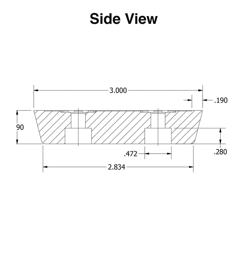 20 Extra Large Rectangular Rubber Feet Bumpers - .590 H X 3.000 L X 1.510 W - Made in USA Heavy Duty Non Marking for Furniture, Tables, Chairs, Desks, Benches, Sofas, Chests, & Other Large Items.