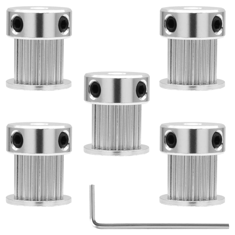 5pcs GT2 Pulley 20 Teeth 5mm Bore Fit 10mm Belt Width, Aluminum Timing Pulley Wheel Synchronous Wheels Gear Part for 3D Printer 10mm Belt, Pulley
