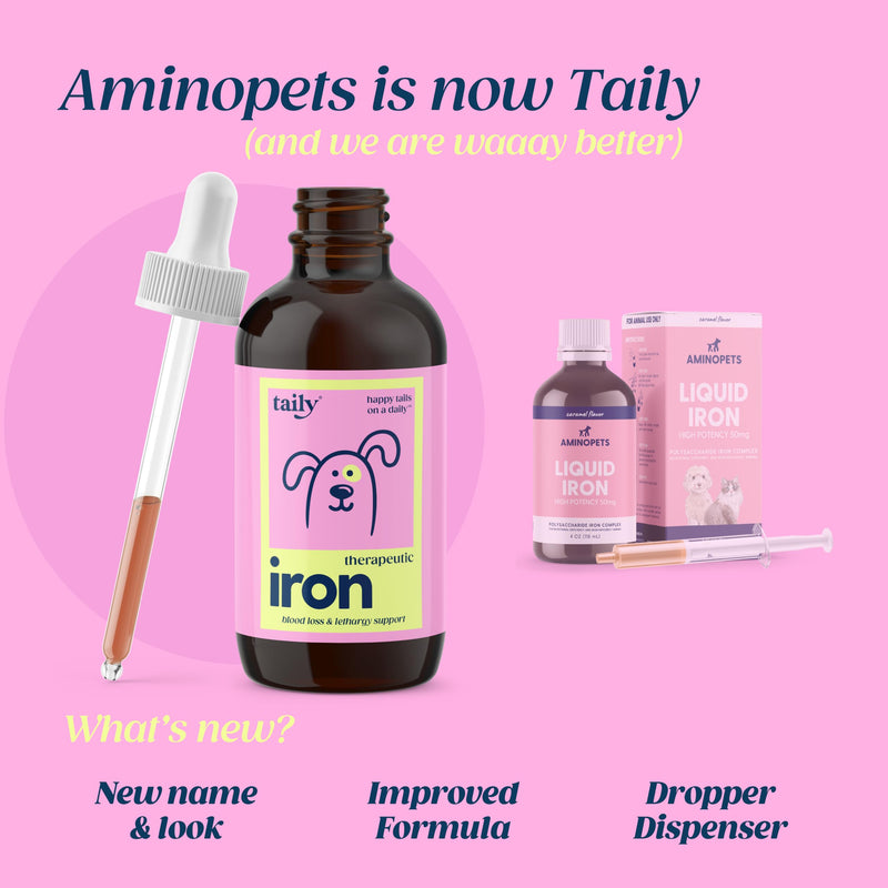 Taily AminoPets Liquid Iron Supplements for Dogs, Cats | Supports Anemia, Low Enery Levels and Lethargy | For Dogs, Puppies, Cats, and Kittens - Made in USA - PawsPlanet Australia