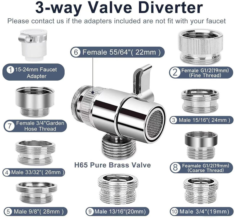 Shower Head Sink - Faucet Bathtub, Hose Sprayer Attachment with 9 Adapters, 79" Hose for Hair Washing, Pet Dog Rinse & Baby Bath, ON/OFF Extension for Tub Faucet, Utility Sink, Laundryroom, Garden