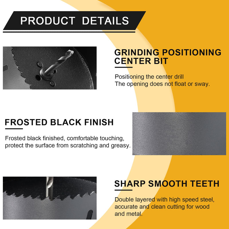 1 1/8 inch Hole Saw Drill Bit for Metal and Wood, M42 Bi-Metal Hole Cutter with 1.5” Cutting Depth for Plywood, Fiberglass, Acrylic, Drywall and Sheet Steel Frosted Black 1-1/8"(29mm)
