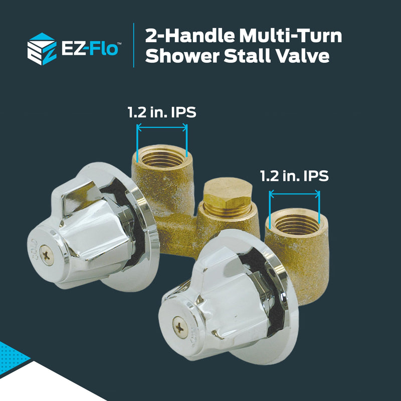 EZ-FLO Multi-Turn Shower Stall Valve, Chrome, 10551